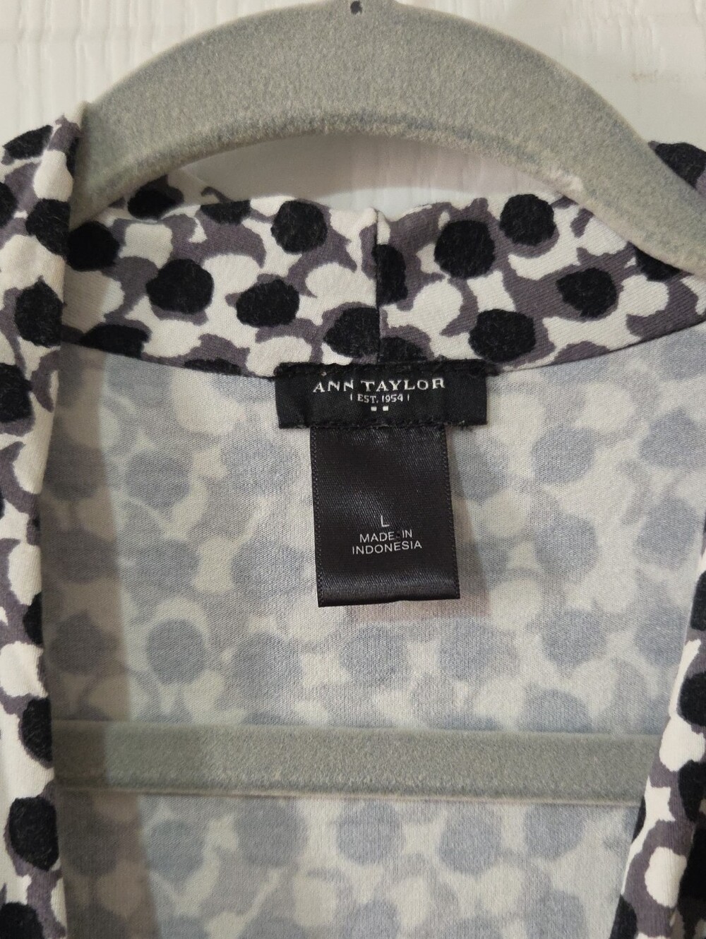 Ann Taylor Black, Gray & White Spot Midi Dress